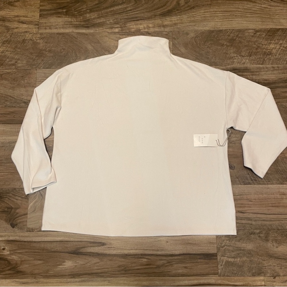 A New Day | Women’s Cream Micro Fleece Mock Neck Super Soft Sweater Size 1X - Picture 8 of 9